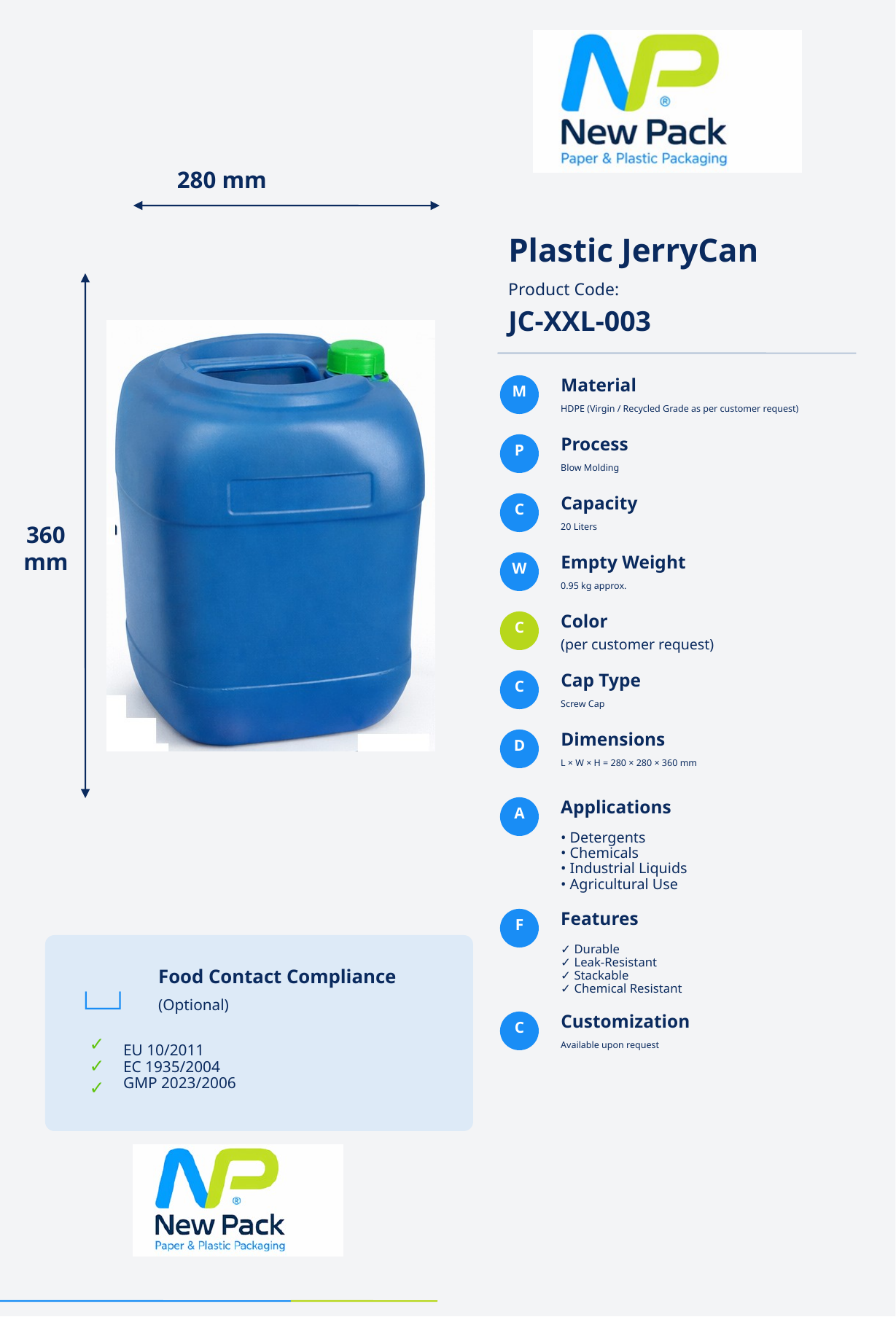 Plastic jerrycans and drums