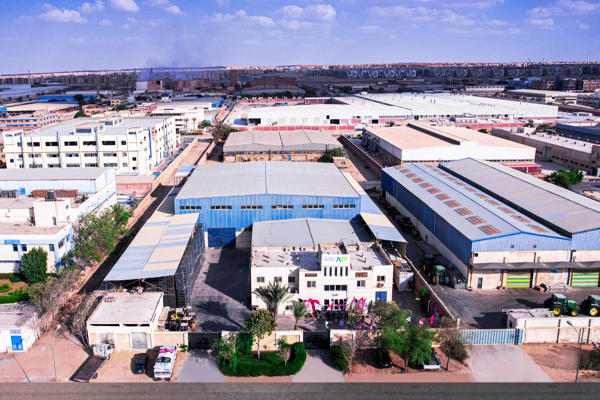 Aerial view of New Pack facility