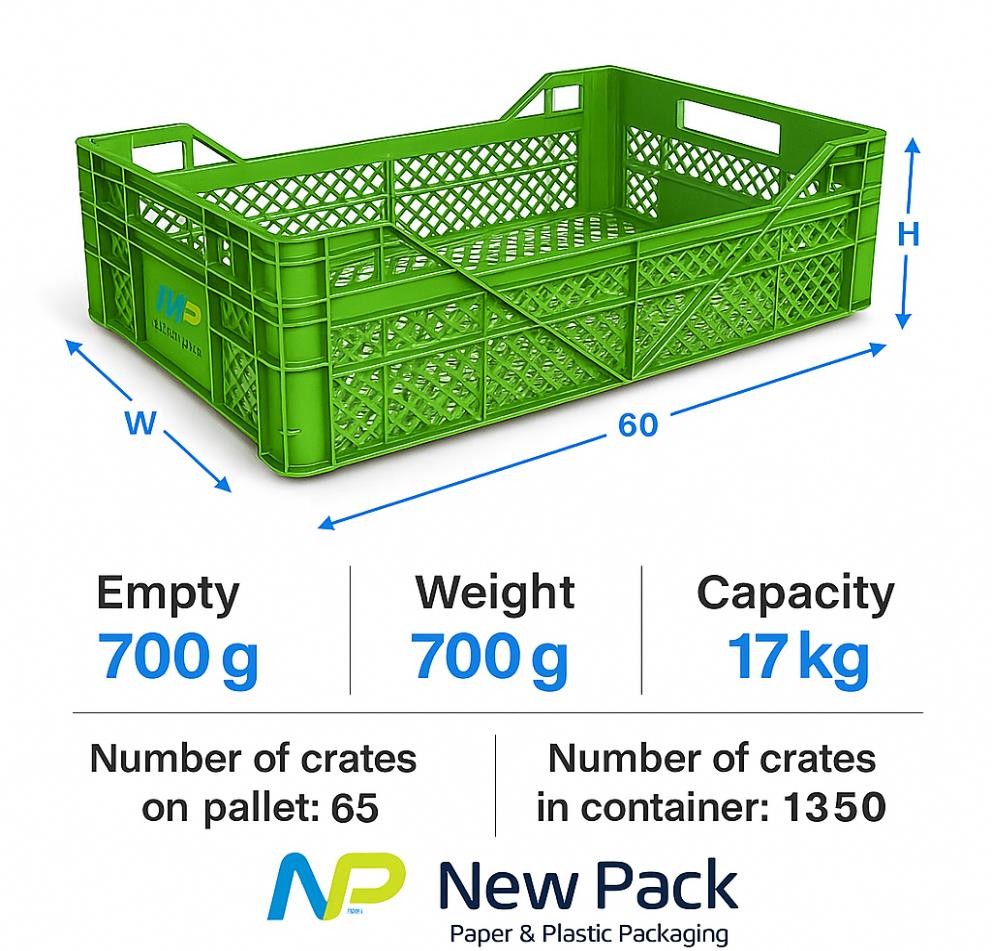 Plastic Crate 40 × 60 × 17.5 cm