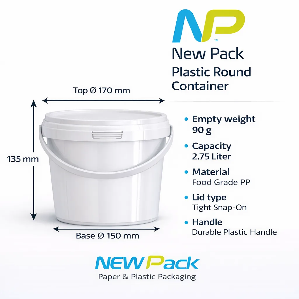 2.75L RoundPail 90g | New Pack Industrial